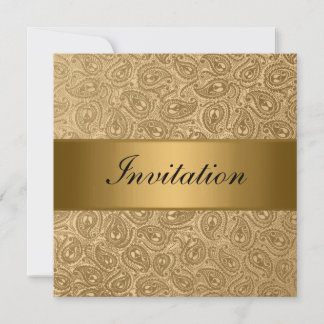 Elegantes Gold Bronze Paisley Event Party Einladung