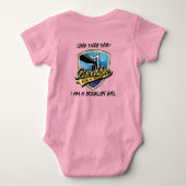 Elegantes Gold Brooklyn Logo-Design Baby Strampler (Rückseite)