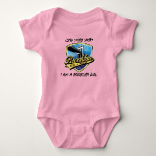 Elegantes Gold Brooklyn Logo-Design Baby Strampler