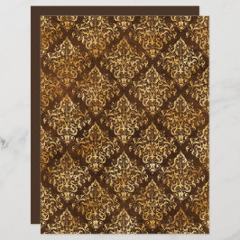 Elegantes Gold Brown Damask Muster Scrapbook