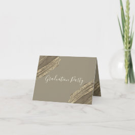 Elegantes Gold Brown Green Graduation Party Foto Einladung