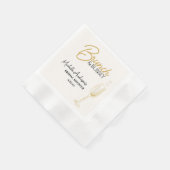 Elegantes Gold Brunch & Bubbly Brautabschied Serviette (Ecke)