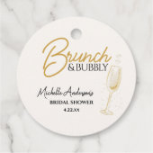 Elegantes Gold Brunch & Bubbly Brautparty Geschenkanhänger (Rückseite)