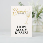 Elegantes Gold Brunch & Bubbly Brautparty-Schild Begleitkarte (Stehend Vorderseite)