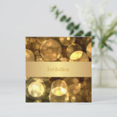 Elegantes Gold Bubbles 9 Special Einladung (Stehend Vorderseite)