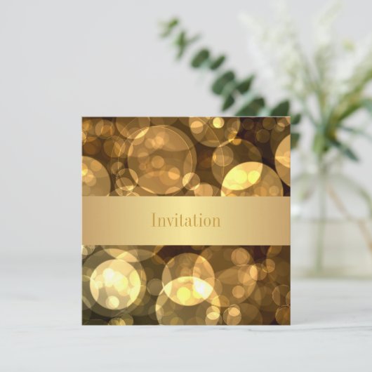 Elegantes Gold Bubbles 9 Special Einladung (Stehend Vorderseite)