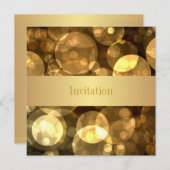 Elegantes Gold Bubbles Special Einladung (Vorne/Hinten)