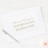 Elegantes Gold-Buchzeichen-Label für Personalisier Rechteckiger Aufkleber (Umschlag)