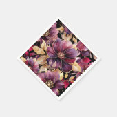 Elegantes Gold Burgundy Blumenmuster Serviette (Ecke)