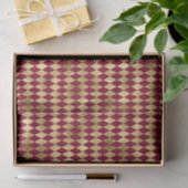 Elegantes Gold Burgundy Diamond Muster Seidenpapier (Geschenk)