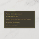 Elegantes Gold Business Beruflich Texture Dark B Visitenkarte (Rückseite)