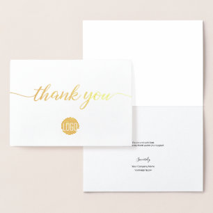 Elegantes Gold-Business-Logo Vielen Dank Foil Folienkarte