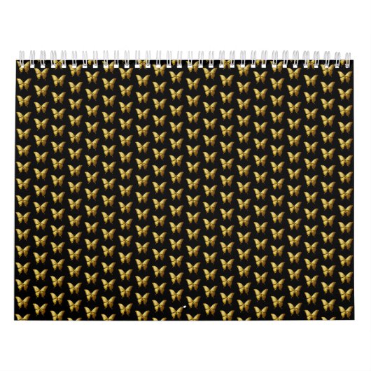 Elegantes Gold Butterfly-Muster Kalender (Titelbild)
