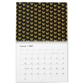 Elegantes Gold Butterfly-Muster Kalender (Jan 2027)