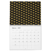 Elegantes Gold Butterfly-Muster Kalender (Feb 2027)
