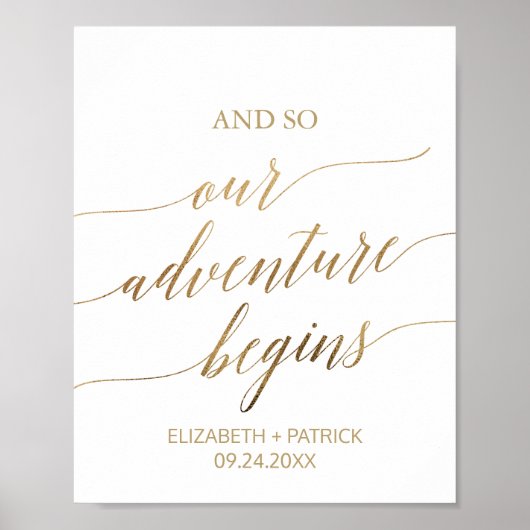 Elegantes Gold Calligrafy Adventure beginnt zu sig Poster (Vorne)