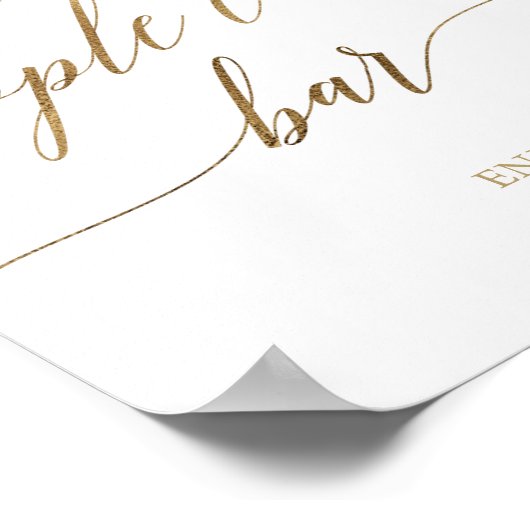 Elegantes Gold Calligrafy Hot Apple Cider Bar Sign Poster (Ecke)