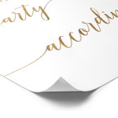 Elegantes Gold Calligrafy Party Dementsprechend si Poster (Ecke)
