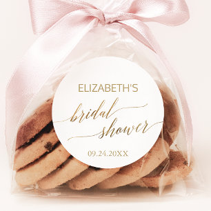 Elegantes Gold Calligraphy Brautparty Gevor Runder Aufkleber