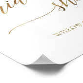 Elegantes Gold Calligraphy Brautparty Willkommen Poster (Ecke)