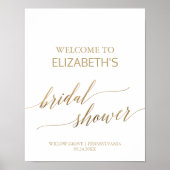 Elegantes Gold Calligraphy Brautparty Willkommen Poster (Vorne)