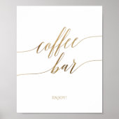 Elegantes Gold Calligraphy Coffee Bar Sign Poster (Vorne)