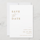 Elegantes Gold Calligraphy Foto Wedding Save The Date (Vorderseite)