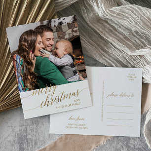 Elegantes Gold Calligraphy Frohe Weihnachten Foto