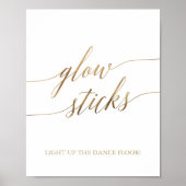 Elegantes Gold Calligraphy Glow Sticks Zeichen Poster (Vorne)