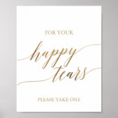 Elegantes Gold Calligraphy Happy Tissue Sign Poster (Vorne)