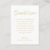 Elegantes Gold Calligraphy Heart Wedding Platzkarte (Vorderseite)