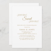 Elegantes Gold Calligraphy Housewarming Party Einladung (Vorne/Hinten)