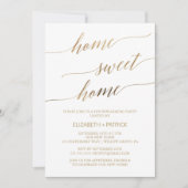 Elegantes Gold Calligraphy Housewarming Party Einladung (Vorderseite)