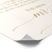 Elegantes Gold Calligraphy Ivory Foto Gästebuch (Ecke)