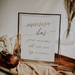 Elegantes Gold Calligraphy Mimosa Bar Sign Poster<br><div class="desc">Dieses elegante goldkalligraphische Mimosa-Bar eignet sich perfekt für eine einfache Hochzeit. Das neutrale Design zeichnet sich durch ein minimalistisches Plakat aus,  das mit romantischen und skurrilen Imitaten mit Goldfolien-Typografie dekoriert ist. Bitte beachten Sie: Dieses Design enthält keine echte Goldfolie. Es ist eine hochwertige Grafik,  die wie Goldfolie aussieht.</div>