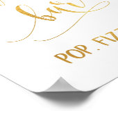Elegantes Gold Calligraphy Party Blase Bar Sign Poster (Ecke)