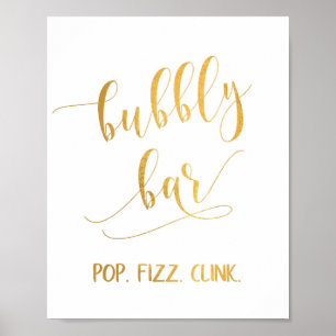 Elegantes Gold Calligraphy Party Blase Bar Sign Poster