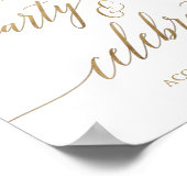 Elegantes Gold Calligraphy Party & Celebrate Poster (Ecke)