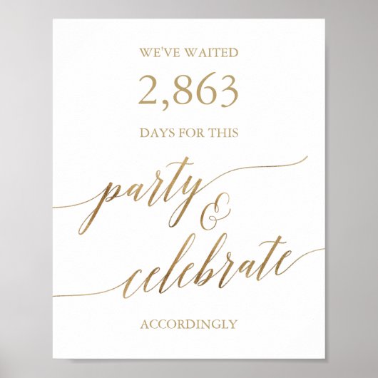 Elegantes Gold Calligraphy Party & Celebrate Poster (Vorne)