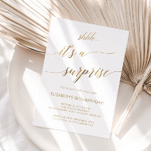 Elegantes Gold Calligraphy Surprise Party