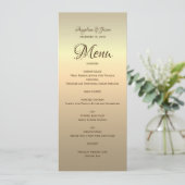 Elegantes Gold Calligraphy Wedding Menu Menükarte (Stehend Vorderseite)