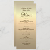 Elegantes Gold Calligraphy Wedding Menu Menükarte (Vorne/Hinten)