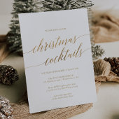 Elegantes Gold Calligraphy Weihnachtscocktail-Part Einladung