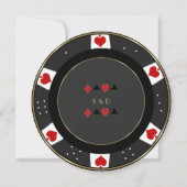 Elegantes Gold Casino Poker Save The Date (Rückseite)