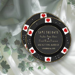 Elegantes Gold Casino Poker Save The Date<br><div class="desc">Luxuriöse Las Vegas Casino Thema Hochzeitskarte. Es zeichnet sich durch ein einzigartiges Poker-Chip-Design mit Imitat Gold für eine luxuriöse Touch. Es ist die perfekte Wahl für Paare,  die Liebe spielen,  Casinos,  oder Vegas themed Veranstaltung. Mehr Ideen in meiner Poker Casino Collection.</div>
