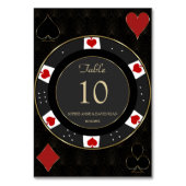 Elegantes Gold Casino Poker Tischnummer (Rückseite)