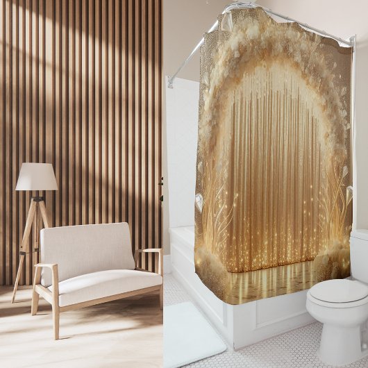 Elegantes Gold Celebration Arch Luxury Wedding Ges Duschvorhang