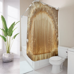 Elegantes Gold Celebration Arch Luxury Wedding Ges Duschvorhang