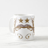 Elegantes Gold Celestial Sparkle Weihnachtsklassik Kaffeetasse (Vorderseite Links)