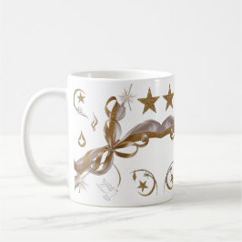 Elegantes Gold Celestial Sparkle Weihnachtsklassik Kaffeetasse